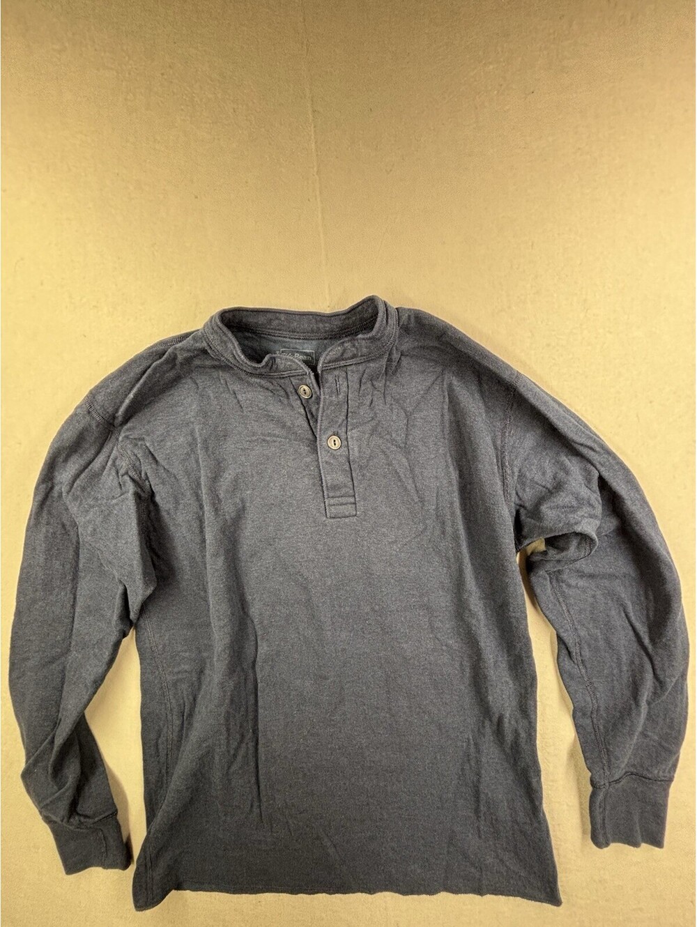 LL Bean River Driver Henley‎ Shirt Navy Blue Men’s Size Medium Reg